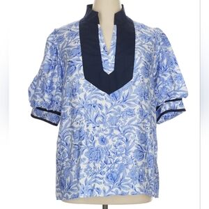 Entro Blue Floral Blouse | Size 1X